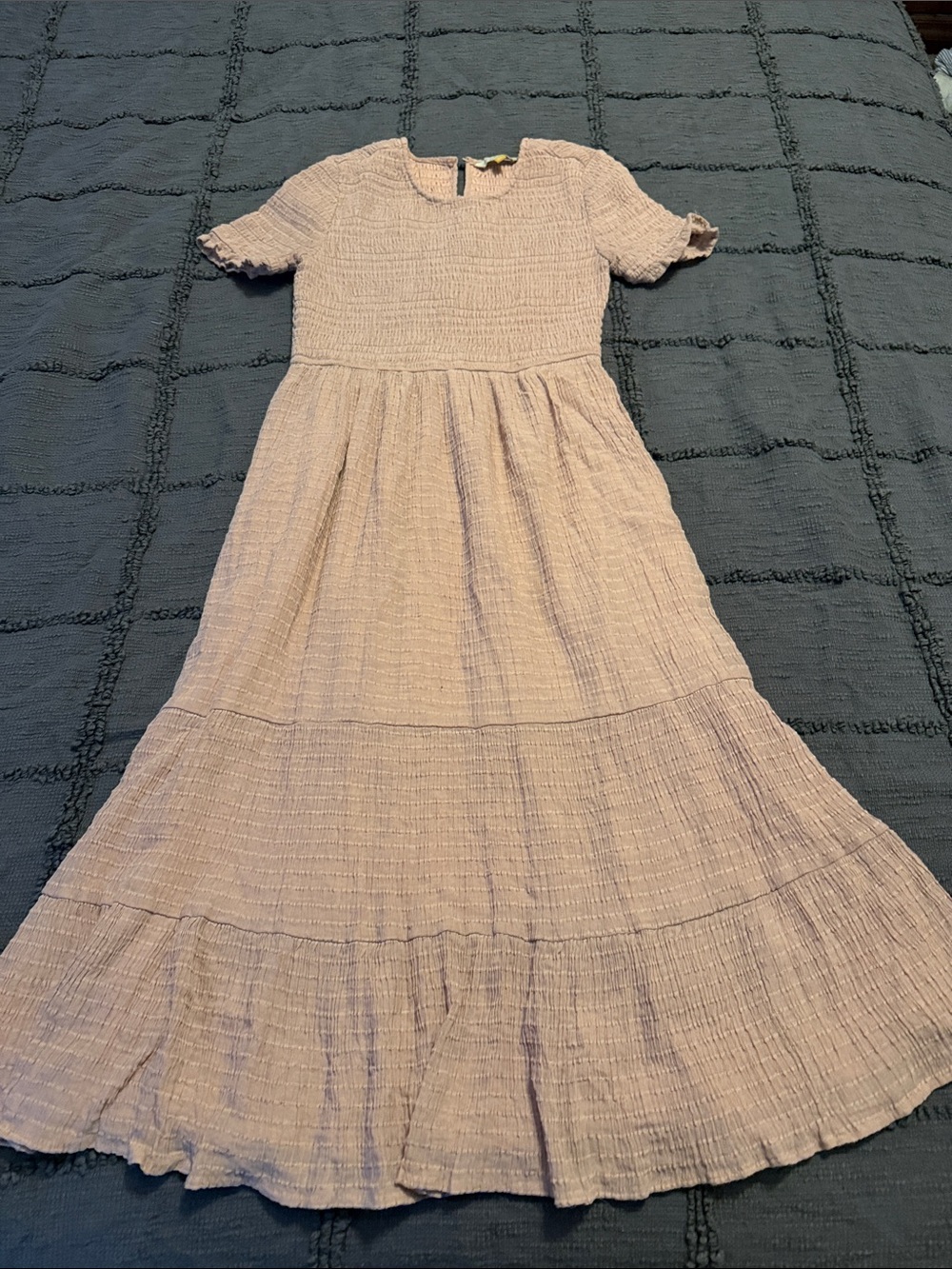 DownEast Blush Pink Smocked Midi Dress
